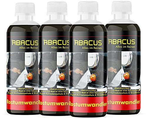 ABACUS® Rostumwandler, Rostentferner, Rostschutz – der Rostumwandler verwandelt Rost in eine schützende Grundierung – Rostumwandler 4X 300 ml (7754.4)