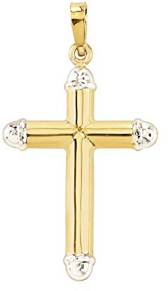JC Trauringe Goldanhänger Kreuz in 375 Bicolor Kettenanhänger Damen Schmuck Anhänger Gold 8109