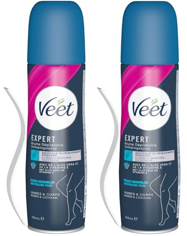 VEET - Nebbia depilatoria spray - pelli sensibili - 150 ml - Set di 2 x 150 ml (2 x nebbia depilatoria pelli sensibili)