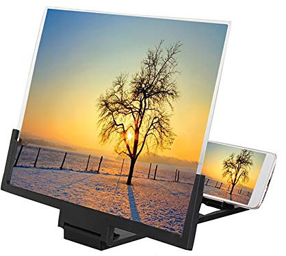 SDYGDB 14 inch Screen Amplifier 3D Portable Screen Magnifier Radiation Protection Mobile Phone Video HD Video Magnifying Glass Stand Bracket Holder for All Kinds of Smartphones Samsung Android(black)