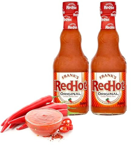 Frank's RedHot Original Cayenne Pepper Sauce – Medium Heat Vegan Hot Sauce for Cooking and Seasoning, 354 mL (Pack of 2) – Blue Nile Foods