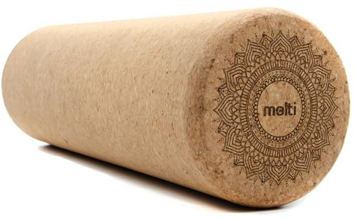 Molti Yoga Korkrolle Faszienrolle 30x10cm Massagerolle Fitnessrolle Rückenrolle Wheel zum Dehnen Rolle für Yoga Pilates Massage Gymnastik Balance