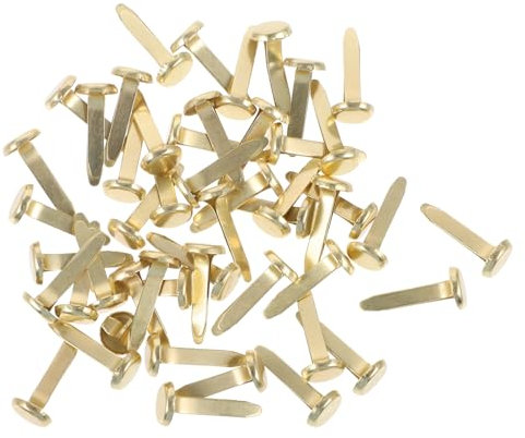 HAPINARY 50stücke Metall-brads Mit Glatten Kanten Sichere Doppelte Papierklammern Für Scrapbooking Bastelarbeiten Und Junge Mädchen-DIY Goldfarbene Handwerksnägel Vielseitig Für Grußkarten