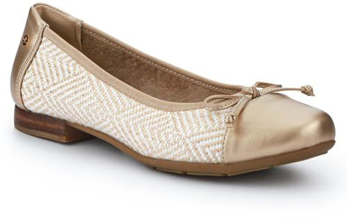 Bow-Detailed Two-Tone Pumps - Gold Size 5