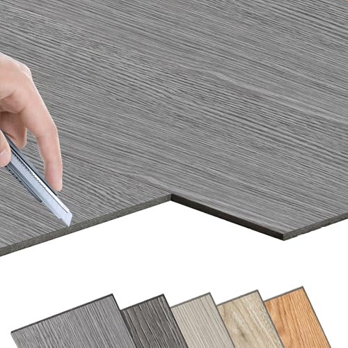 FIVMEN W02 Lot de 18 revêtements de sol en PVC autocollants - 2,5 m² - Carreaux de sol en vinyle aspect bois - Pour cuisine, salle de bain et salon