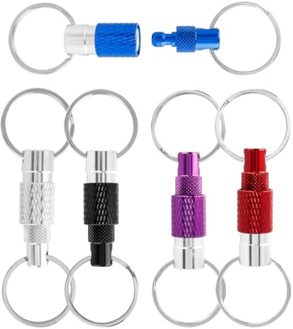 Mesee 5 Stück Schnellverschluss Schlüsselbund, Schnellverschluss Schlüsselanhänger, Schlüsselbund Mit Doppel Schlüsselring, Abnehmbare Schlüsselanhänger Mit Schnellverschluss für bequemes Zubehör