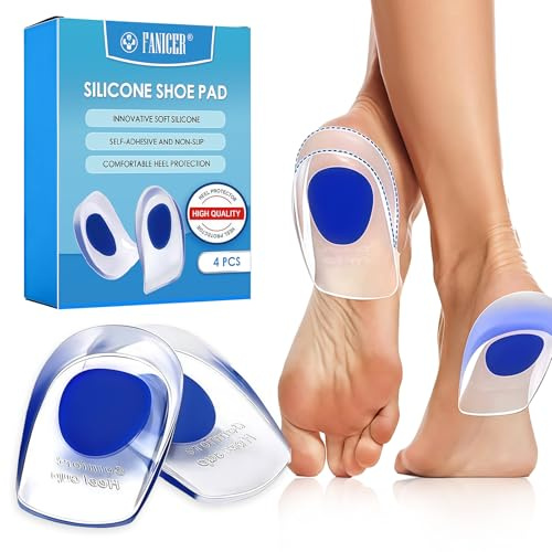 2 Paires Talonnette Silicone Semelle Talon, Orthopédique Coussinet silicone, Coussinets de Talonette pour Chaussures, Soulage Douleurs Pieds Talon pour Homme et Femme