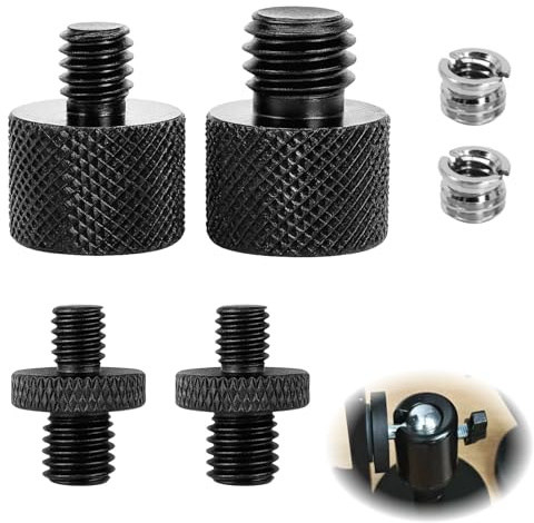 Icyowls 6 PCS Adaptadores de Trípode 1/4 a 3/8 Pulgadas, Tornillo Doble 3/8 a 1/4 para Cámara, Soporte de Micrófono y Accesorios de Fotografía, Rosca de Metal Robusto y Duradero