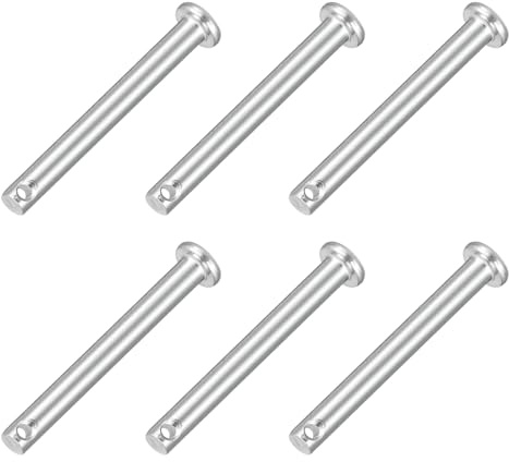 QUARKZMAN 6Pcs M4 x 35mm Perno A Cerniera A Foro Singolo, 304 Acciaio Inossidabile Perno A Cerniera A Testa Piatta Per Aggancio Rimorchio, Riparazioni Meccaniche, Attrezzature Industriali