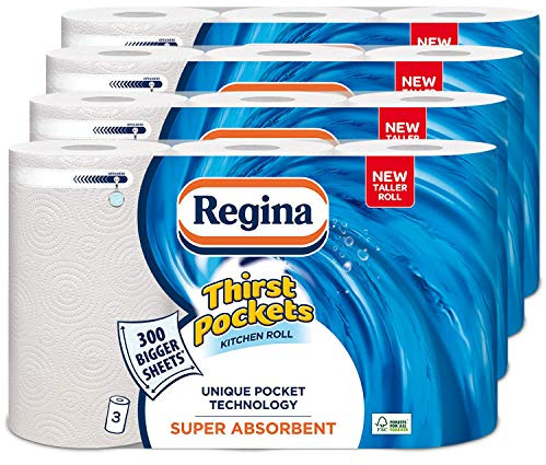 Regina Thirst Pockets Kitchen Towels, Large, Pack of 12