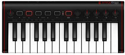 IK Multimedia iRig Keys 2 Mini portable keyboard MIDI controller with 25 velocity-sensitive synth-action mini keys and headphone output, for iPhone, iPad, Mac, PC, Android