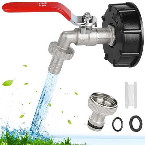 Adaptateur de réservoir IBC Connecteur à filetage 1/2 `` Pièces de raccords de vanne de remplacement en laiton Robinet de jardin d'eau Butt Pièces de raccord de tuyau de réservoir de stockage d'eau