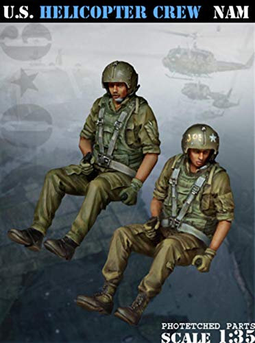 XINGCHANG Montage Unlackierter Maßstab 1/35 -Us Helicopter Crew 'NAM - 2 Figuren Abbildung Historisches Harzmodell Miniatur-Kit