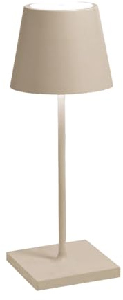 Zafferano, Poldina Pro Mini Lampe, Kabellose, Wiederaufladbare Tischlampe mit Touch Control, Auch für den Außenbereich Geeignet, Dimmer, 2200-3000 K, Höhe 30 cm, Farbe Sand