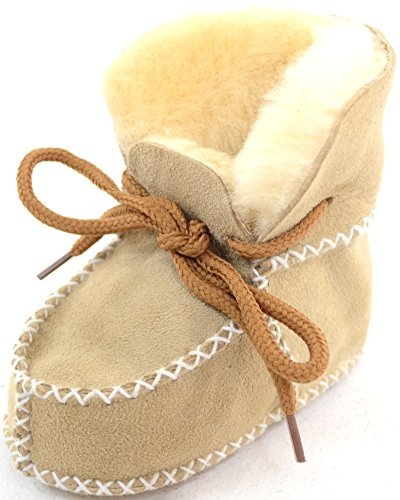 SNUGRUGS Baby/Children's Sheepskin Booties with Lace Up Fastening