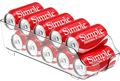 Simple Houseware Soda Can Organizer and Dispenser for Refrigerator / Pantry, Clear
