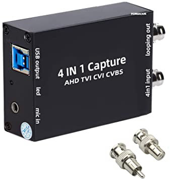 Tarjeta de captura BNC a USB USB3.0 Dispositivo de captura de video y audio,convertidor de video, enchufar y usar, hasta 60 fps,compatible con todos los sistemas y aplicaciones no requiere controlador
