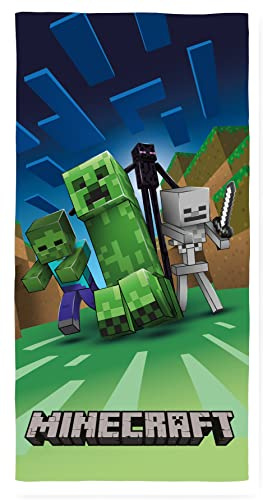 Halantex Badetuch Minecraft 70x140 cm, 100% Baumwolle