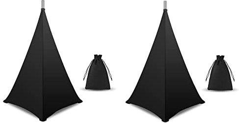 RUIZHU 2X Cubierta de Soporte de Altavoz, Soporte de Altavoz de DJ, Falda de Tela de Trípode Bolsa de Transporte, Cubierta Negra de 360 Grados para Boda, Concierto de Escenario