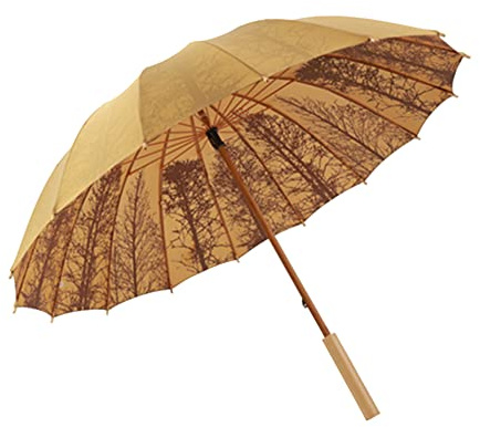 ThreeH Long Umbrella with 14 Ribs 210T Oversized Canopy Large Stick Windproof Umbrella for Golf Travel Business with Solid Wooden Handle,Yellow