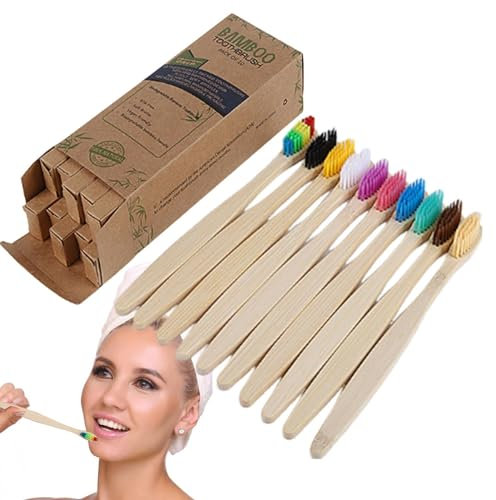 Brosses à dents en bambou, brosses à dents en charbon doux | Kit de voyage avec brosse à dents avec poils doux et poils doux pour homme et femme