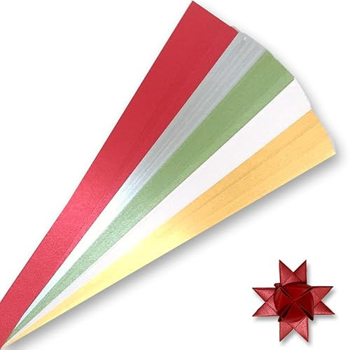 Xmas Paper Strips for Weavng Projects. Paper Strips for Moravian, German Stars and Froebel Stars. 100 Strips per Pack (1/2 x 14 inch)