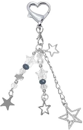 Mrltau Étoile Y2k Porte-clés mignon, sac breloques porte-clés esthétique, sac pendentif sac breloque, Y2k accessoires pendentifs, sacs breloques, sacs breloques