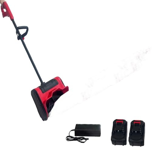 Hooha 21V Akku Schneefräse für Dünnes EIS & Schnee Elektrische Schneeschieber Schnelles & Einfaches Schneeschaufeln Arbeitsbreite 32 cm Schneebürste 15cm Kein Bücken erforderlich Schützt Ihren Rücken