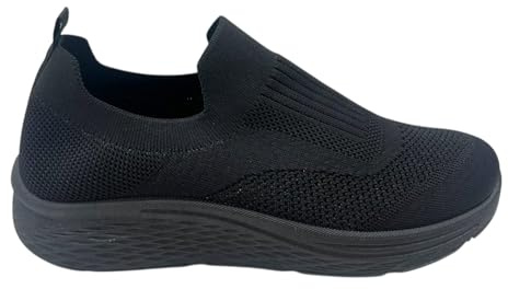 Mens Slip ON Walk Sports Running Pumps Casual Lightweight Comfort Trainers Shoes Black