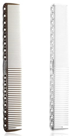 2 pettini da taglio in fibra di carbonio, antistatici, professionali resistenti al calore, grossolani, sottili, 2 denti, per barbiere, parrucchieri, parrucchieri, strumenti per la cura dei capelli