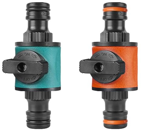 WORUIB 2 Pcs Tap Hose Connector, Tap Connector For Hose Pipe, Equipped With Shut-Off Valve Accessories, Used For Garden Hoses And Outdoor Courtyard Garden Accessories