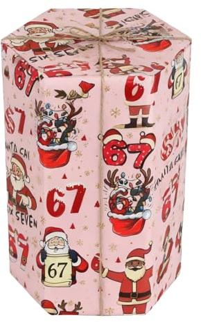 Weihnachts-Geschenkpapier, 67 Stück, lustiges Weihnachts-Wrapp-Paper, Neuheit Chris-tmas Six Seven Meme für Geburtstagsparty, Urlaubsgeschenk, Geschenkpapierbögen Rolle