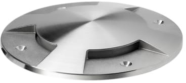 NIVISS Exterieur luminaire encastré au sol carrossable, Spot LED 6W 230V, blanc chaud 3000K, 460 lm, 4 zones lumineuses, acier inoxydable, nDisc Medium