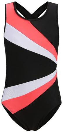 Generisch Categoría de producto Mono pelele - Tirantes para niñas Mono Gimnasia Traje Niño 1 pieza Ropa de baile colorida, Rosa., 7-8 años