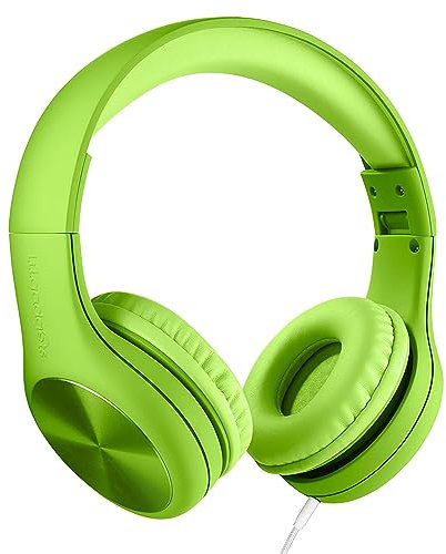 Lilgadgets Connect+ Pro Auriculares para niños para la Escuela: diseñados Pensando en la Comodidad de los niños, Auriculares Plegables sobre la Oreja con micrófono en línea, Auriculares con Cable