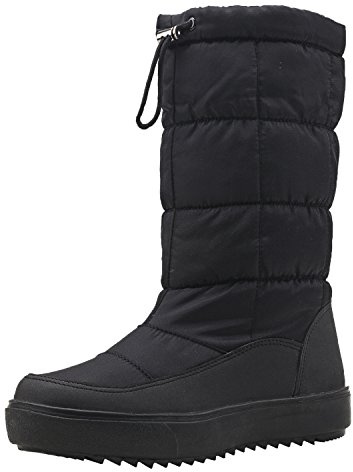 Shenji Bottes hiver femme haute Bottes de neige à fermeture éclair latérale H7624 Noir 39