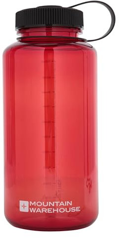 Mountain Warehouse BPA Free 1L Plastic Bottle - Leakproof Screw Top Lid Water Bottle Teal