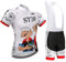 Moxilyn Fahrradtrikot Kurzarm Set für Herren Radtrikot T Shirt Radsport Radtrikot Set Fahrrad Trikot Kurzarm+Radhose mit 9D Gel,Ursprüngliche Gaze Radjacke und Radhose,Cycling Jersey Radtrikot