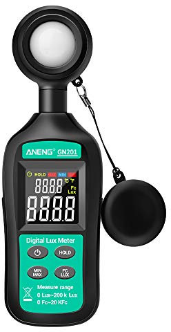 /G GN201 Luxmetro Misuratore di Luce Digitale 200K Luxmetro Fotometro Misuratore UV Radiometro UV Illuminometro Portatile Fotometro