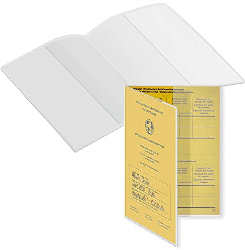 mtb more energy® 5x Custodia per Certificato Internazionale di Vaccinazione (Formato 14.4-14.8x10.5 cm) - pieghevole - Copertura per Carta gialla