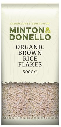 Minton & Donello - Organic Brown Rice Flakes, Great for Morning Porridge, 500g