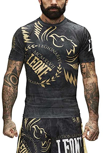 LEONE 1947, Rashguard Legionarius, Unisex – Adulto, Nero, AB925