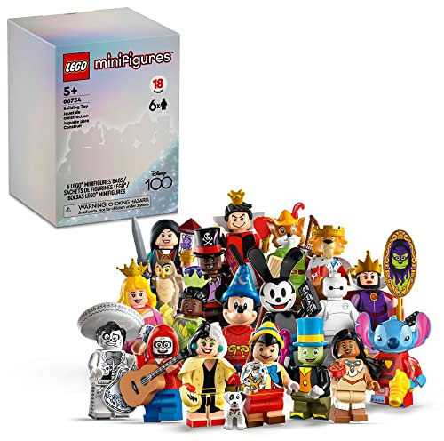 LEGO Minifigures Disney 100 6 Pack 66734 Limited Edition Collectible Figures, Surprise Buildable Disney Characters for Role Play, A Gift for Imaginative Kids Ages 5+, Small
