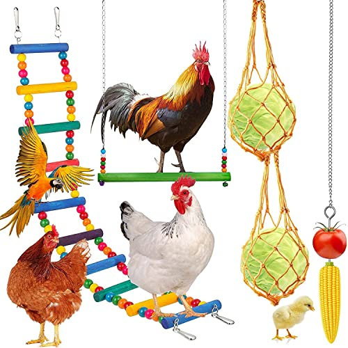 Lodokdre 5 pz pollo appeso altalena frutta verdura spiedino sacchetto appeso, accessori pollo
