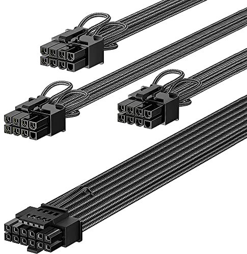 16 pin gpu Kabel,PCIE 5.0 GPU Stromkabel 70cm,16pin (12+4) 12VHPWR Anschluss für RTX 3090 Ti 4080 4090,3x8pin CPU Anschluss nur für modulare,für Netzteile,für Corsair,für Great Wall,für Thermaltake