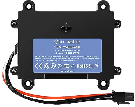 Exmate Batterie 2500mAh Kompatibel mit Bosch Indego 350, 400, M 700, M+ 700, S+ 350, S+ 400 Rasenroboter Rasenmäher 18V Lithiumbatterie