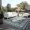 Elle Decoration In und Outdoor Teppich – Wendeteppich Wetterfest & Wasserfest - Modernes Geometrisches Muster Rauten Muster Outdoorteppich für Garten, Balkon, Terrasse, Wohnzimmer – Grün, 200x290cm