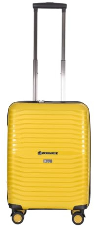 Stratic Bright+ Hartschalen-Koffer Trolley Handgepäck Koffer klein Reisekoffer, wasserabweisend, 4 Rollen, erweiterbar, TSA-Schloss (Größe S, Yellow Gold)