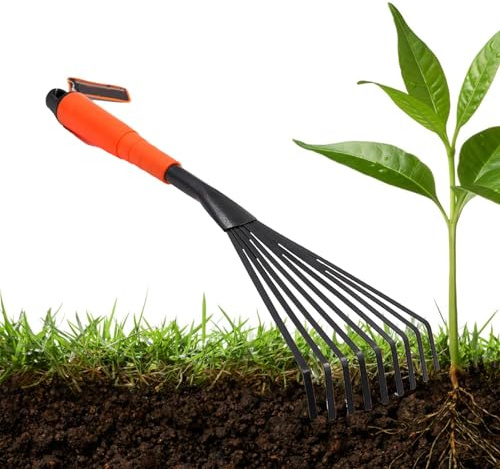 Salyeeluly Rastrillos De Mano,Herramienta De Jardín De Rastrillo De Mano | Rastrillos para hojas pequeñas de acero,Agarradores de hojas para recoger hojas, rastrillos manuales para aflojar la tierra y