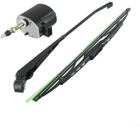 ZWEquipint 12 V Scheibenwischermotor-Set, mit 400 mm Klinge, für Traktor, Boot, Wohnmobil, Marine, Fahrzeug, 105 Grad Wischbereich, Metallkonstruktion